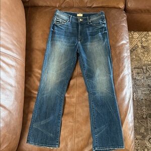 MOTHER The Insider Crop Blue Denim Jeans.  Size 29